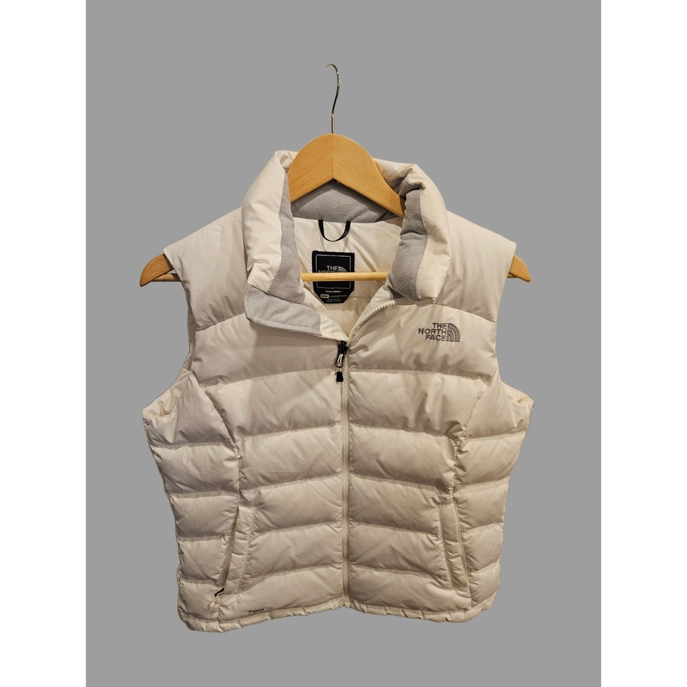 The North Face Women's 700-Fill Nuptse Goose Down Puffer Vest in White Medium